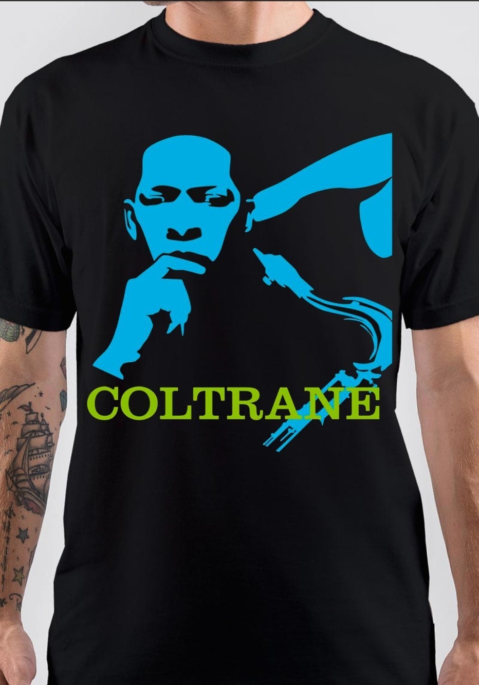 John Coltrane T-Shirt Black -John Coltrane T-Shirt